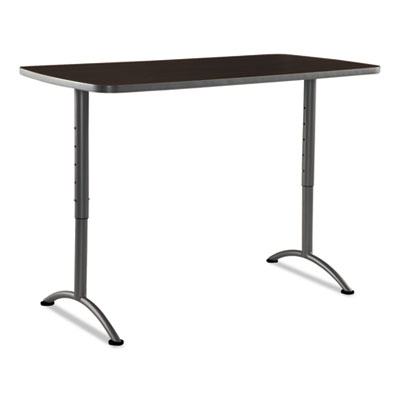 ARC Adjustable-Height Table, Rectangular Top, 30 x 60 x 30 to 42 High, Walnut/Gray ICE69314