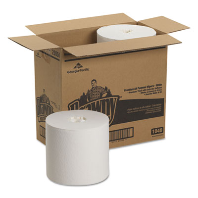 Medium Duty Premium DRC Wipers, 7.78 x 13.25, Unscented, White, 260/Roll, 4 Rolls/Carton