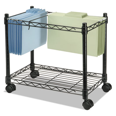 High-Capacity Rolling File Cart, Metal, 1 Shelf, 2 Bins, 24