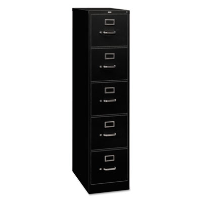 310 Series Vertical File, 5 Letter-Size File Drawers, Black, 15" x 26.5" x 60" HON315PP