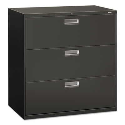 Brigade 600 Series Lateral File, 3 Legal/Letter-Size File Drawers, Charcoal, 42" x 18" x 39.13" HON693LS