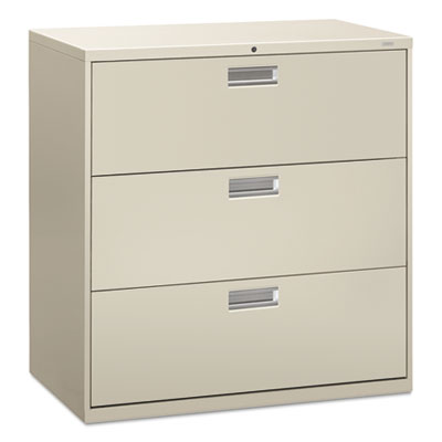 Brigade 600 Series Lateral File, 3 Legal/Letter-Size File Drawers, Light Gray, 42" x 18" x 39.13" HON693LQ