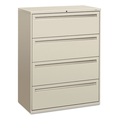 Brigade 700 Series Lateral File, 4 Legal/Letter-Size File Drawers, Light Gray, 42" x 18" x 52.5" HON794LQ