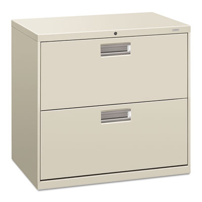 Brigade 600 Series Lateral File, 2 Legal/Letter-Size File Drawers, Light Gray, 30" x 18" x 28" HON672LQ