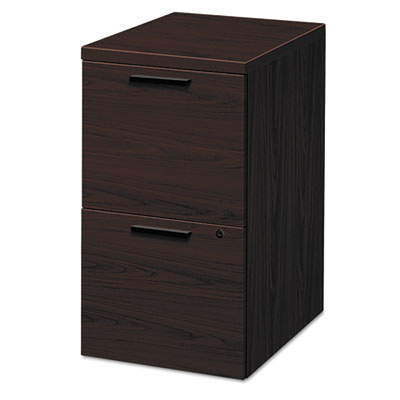 10500 Series Mobile Pedestal File, Left or Right, 2 Legal/Letter-Size File Drawers, Mahogany, 15.75" x 22.75" x 28" HON105104NN
