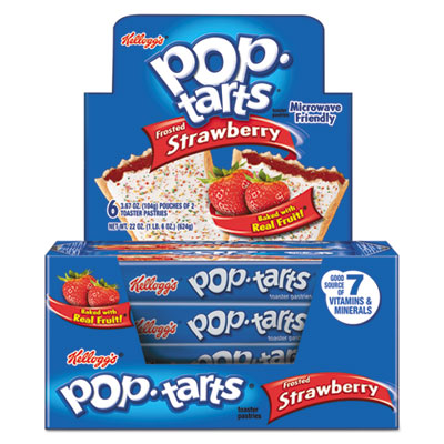 Pop Tarts, Frosted Strawberry, 3.67 oz, 2/Pack, 6 Packs/Box