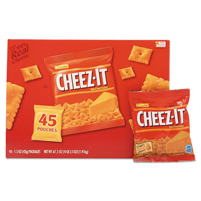 Cheez-it Crackers, Original, 1.5 oz Pack, 45 Packs/Carton KEB827553