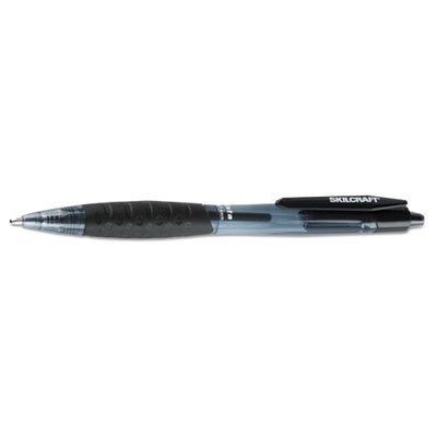 7520016451148 SKILCRAFT VISTA Ballpoint Pen, Retractable, Bold 1.4 mm, Black Ink, Smoke Barrel, Dozen NSN6451148