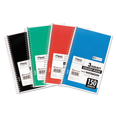 Spiral Notebook, 3-Hole Punched, 1-Subject, Wide/Legal Rule, Randomly  Assorted Cover Color, (70) 10.5 x 7.5 Sheets