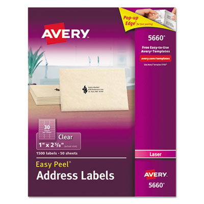 Avery® Matte Clear Easy Peel® Mailing Labels with Sure Feed® Technology