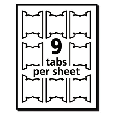 Laser Printable Hanging File Tabs, 1/5-Cut, White, 2.06