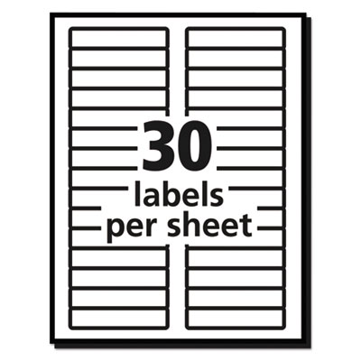 Removable File Folder Labels with Sure Feed Technology, 0.66 x 3.44, White, 30/Sheet, 25 Sheets/Pack