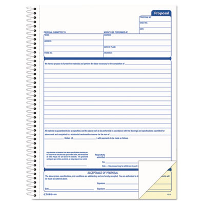 TOPS™ Spiralbound Proposal Form Book