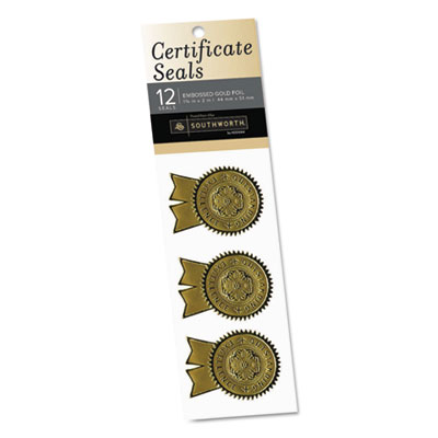 2/" Diameter Pack of 40 Shiny Bronze Foil Seal Certificate Labels