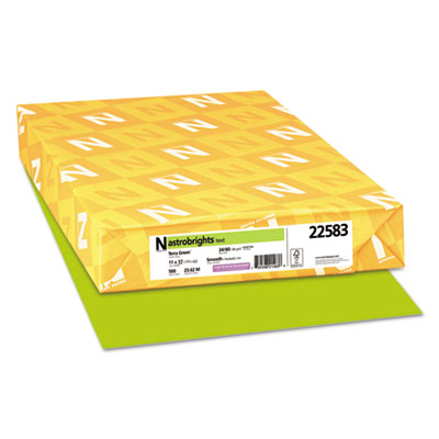 Color Paper, 24 lb Bond Weight, 11 x 17, Terra Green, 500/Ream WAU22583