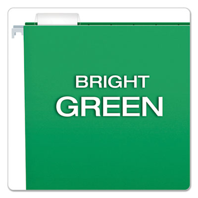 Colored Hanging Folders, Letter Size, 1/5-Cut Tabs, Bright Green, 25/Box