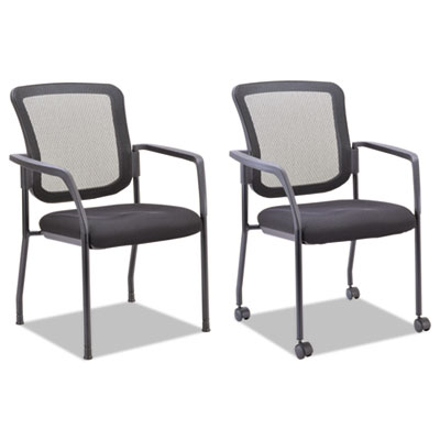 Alera TCE Series Mesh Guest Stacking Chair, 26" x 25.6" x 36.2", Black ALEEL4314