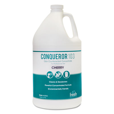 Conqueror 103 Odor Counteractant Concentrate, Cherry, 1 gal Bottle, 4/Carton FRS1WBCHCT