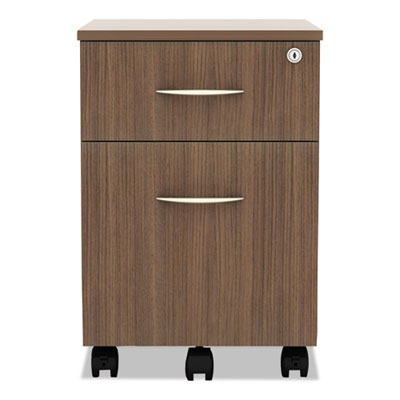 Alera Valencia Series Mobile Pedestal, Left/right, 2-Drawers: Box/file, Legal/letter, Modern Walnut, 15.88" X 19.13" X 22.88" (ALEVABFWA) ALEVABFWA