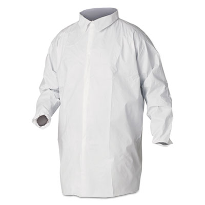 A40 Liquid and Particle Protection Lab Coats, 2X-Large, White, 30/Carton KCC44445