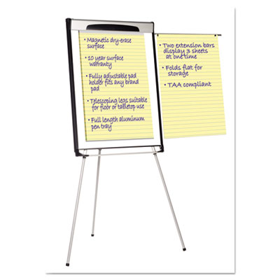 Tripod Extension Bar Magnetic Gold Ultra Dry Erase Easel, 29