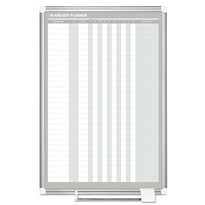 In-Out Magnetic Dry Erase Board, 30-Person Tracking, 24