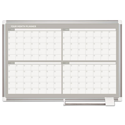 Magnetic Dry Erase Calendar Board, Four-Month Planning/Scheduling, 36