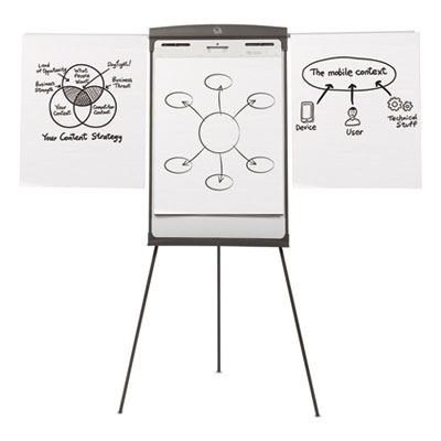 Magnetic Dry Erase Easel, 27 x 35, Graphite Surface, Graphite Plastic Frame, QUARTET MFG.