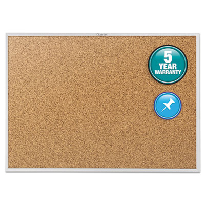 Classic Series Cork Bulletin Board, 96 x 48, Silver Aluminum Frame QRT2308