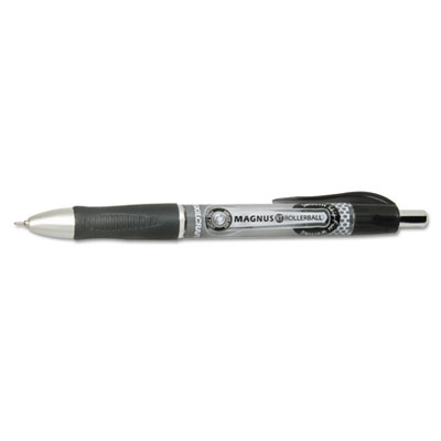 7520016539298 SKILCRAFT Needle Point Roller Ball Pen, Retractable, Fine 0.7 mm, Black Ink, Gray/Black/White Barrel, Dozen NSN6539298