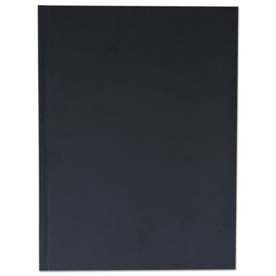 Casebound Hardcover Notebook, 1 Subject, Wide/Legal Rule, Black Cover, 10.25 x 7.63, 150 Sheets UNV66353