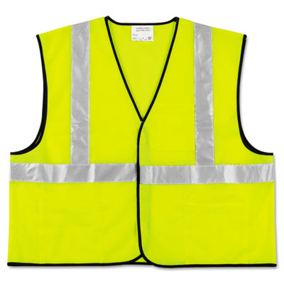 Class 2 Safety Vest, Polyester, Large Fluorescent Lime with Silver Stripe CRWVCL2SLL