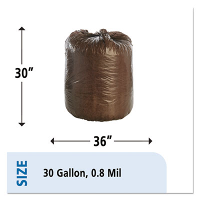Controlled Life-Cycle Plastic Trash Bags, 30 gal, 0.8 mil, 30