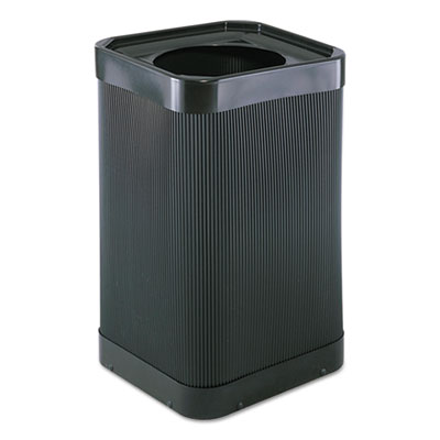At-Your Disposal Top-Open Waste Receptacle, Square, Polyethylene, 38 gal, Black SAF9790BL