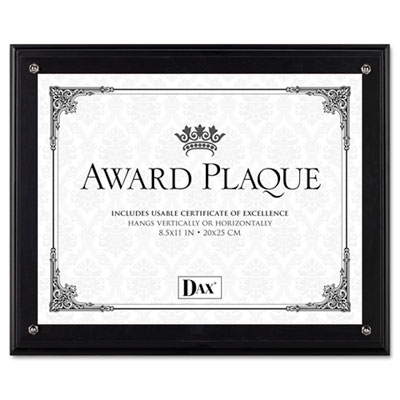 Award Plaque, Wood/Acrylic Frame, Up to 8.5 x 11, Black DAXN15908NT