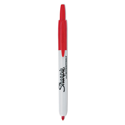 Retractable Permanent Marker, Fine Point, Red - Short and Simple Supplies