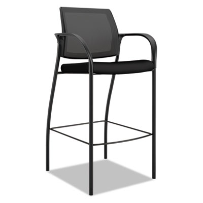 Ignition 2.0 Ilira-Stretch Mesh Back Cafe Height Stool, Supports Up to 300  lb, 31 High Seat, Black Seat/Back, Black Base