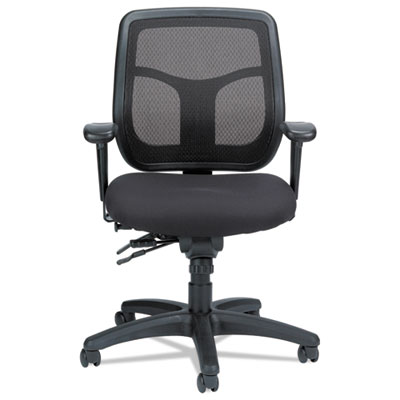 Apollo Multi-Function Mesh Task Chair, Supports Up to 250 lb, 18.9" to 22.4" Seat Height, Silver Seat/Back, Black Base EUTMFT945SL