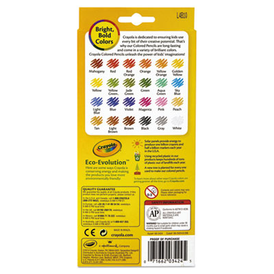 Erasable Color Pencil Set, 3.3 mm, 2B, Assorted Lead and Barrel Colors, 24/Pack
