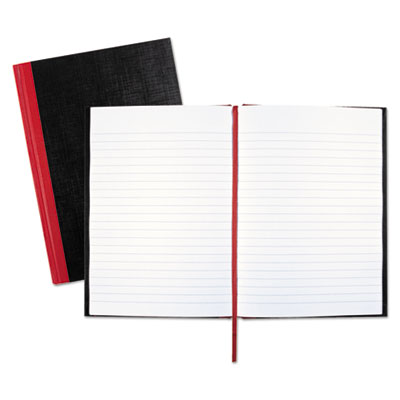 Casebound Notebooks, 1 Subject, Wide/Legal Rule, Black Cover, 8.25 x 5.63, 96 Sheets JDKE66857