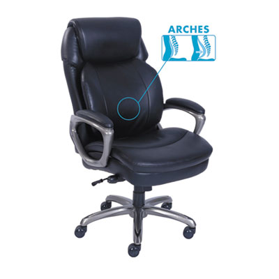 Cosset High-Back Executive Chair, Supports Up to 275 lb, 18.75" to 21.75" Seat Height, Black Seat/Back, Slate Base SRJ48965