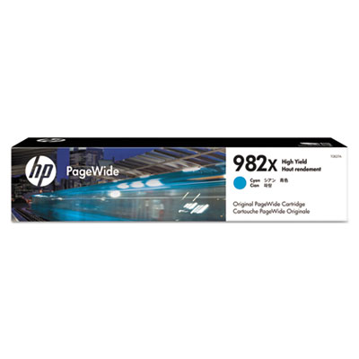 HP 982X, (T0B27A) High-Yield Cyan Original PageWide Cartridge HEWT0B27A