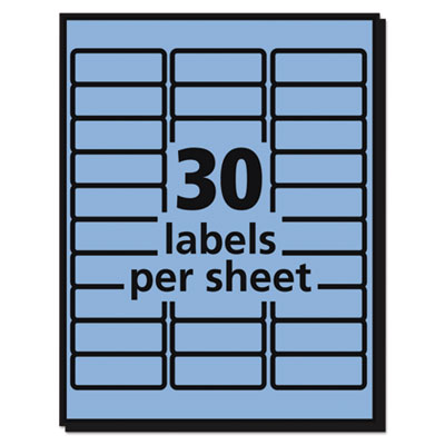 High-Visibility Permanent Laser ID Labels, 1 x 2.63, Pastel Blue, 750/Pack