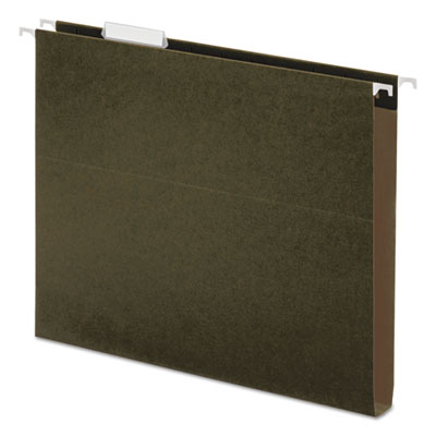 Box Bottom Hanging Folders One Inch, Letter Size, Pressboard, Standard Green, 25/Box UNV14141