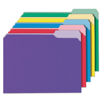 Deluxe Colored Top Tab File Folders, 1/3-Cut Tabs: Assorted, Letter Size, Assorted Colors, 100/Box UNV10506