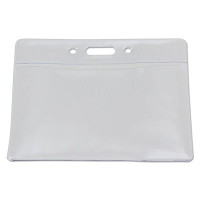 SICURIX Badge Holder, Horizontal, 2.13 x 3.38, Clear, 12/Pack
