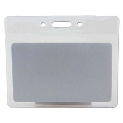 SICURIX Badge Holder, Horizontal, 2.13 x 3.38, Clear, 12/Pack