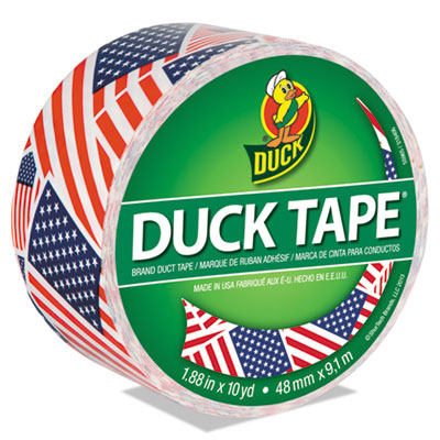Colored Duct Tape, 3" Core, 1.88" x 10 yds, Red/White/Blue US Flag DUC283046