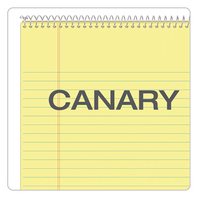 Docket Ruled Wirebound Pad with Cover, Wide/Legal Rule, Blue Cover, 70 Canary-Yellow 8.5 x 11.75 Sheets