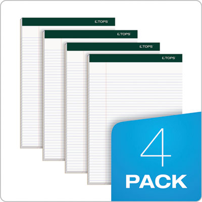Double Docket Ruled Pads, Narrow Rule, 100 White 8.5 x 11.75 Sheets, 4/Pack